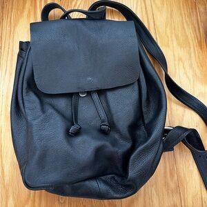 Village tannery nyc black leather backpack
